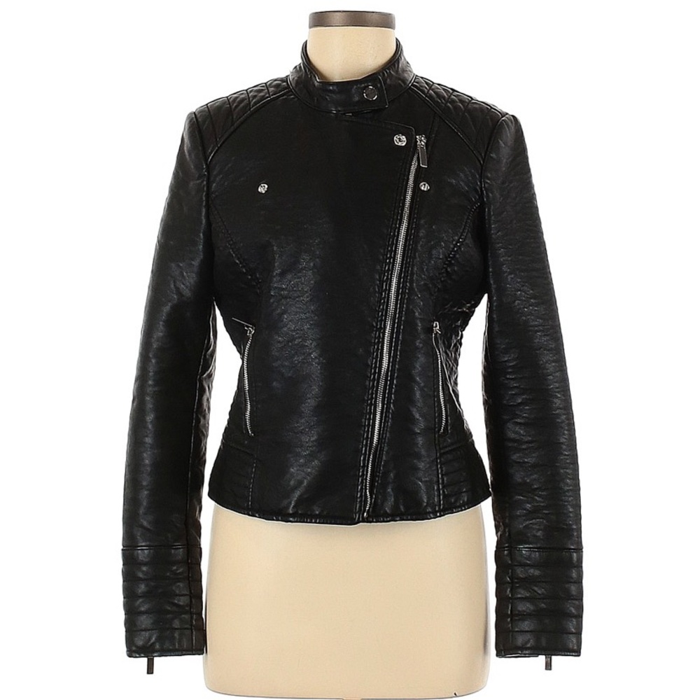 Soft Faux Leather Moto Jacket Size XL